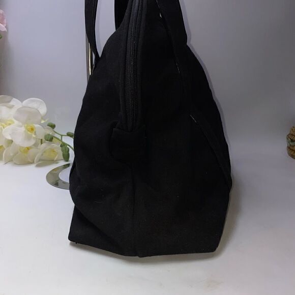 DUNE Canvas Dome Top Tote Bag Black Large - Picture 4 of 10